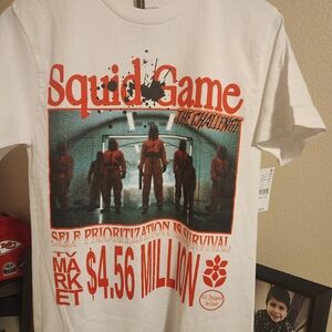 Red and White Squid Game Graphic Tee
